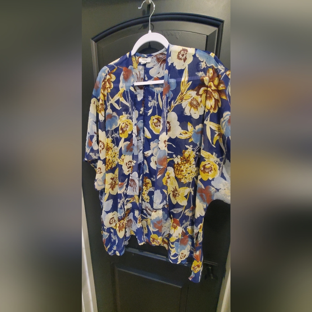 Floral Sheer Cardigan One Size Maurices